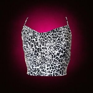 UO cowl neck leopard print cropped tank top